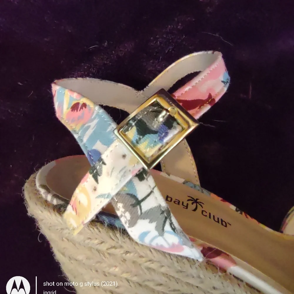 Montego Bay wedge sandals/espadrilles with floral fabric - Picture 6 of 6